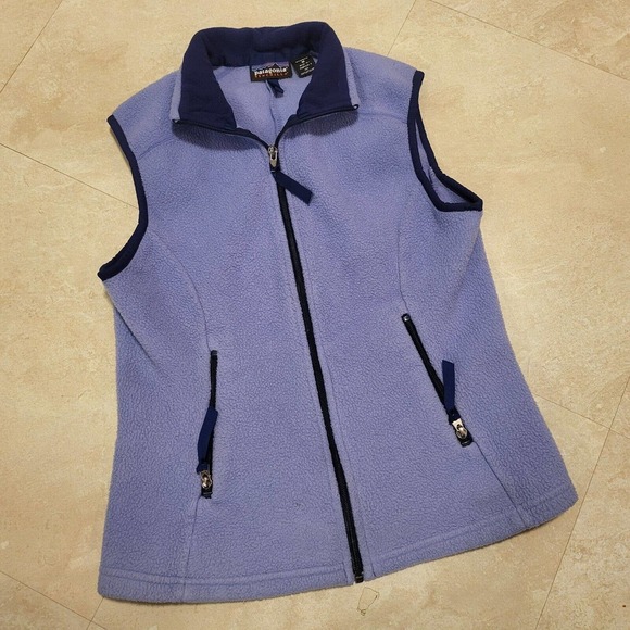 Patagonia Jackets & Blazers - VTG Patagonia Synchilla Womens M Medium USA Fleece Purple Full Zip Vest Jacket